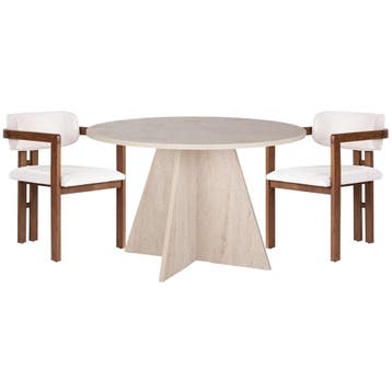 Evila Eettafel - Beige/Houtkleurig - Nieuw/Ongebruikt -, 100 tot 150 cm, Verzenden, Nieuw, Scandinavisch