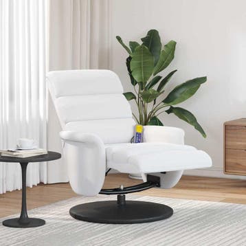 vidaXL Ligstoel Wit PU, Huis en Inrichting, Verzenden, Nieuw