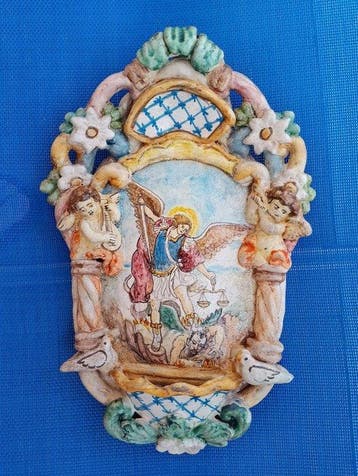 Barok Wijwatervat - Ceramica Salernitana - 20e eeuw -, Antiek en Kunst