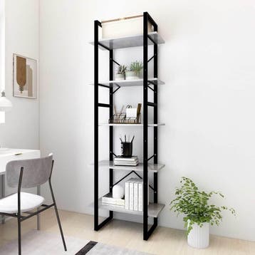 vidaXL Boekenkast met 5 schappen 60x30x175 cm bewerkt hout, Verzenden, Nieuw