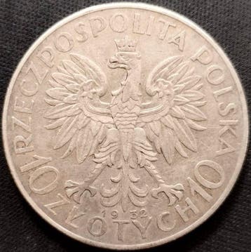 Polen. 10 Zlotych 1932 Warsaw, Polonia / Queen Jadwiga of, Postzegels en Munten, Munten | Europa | Niet-Euromunten