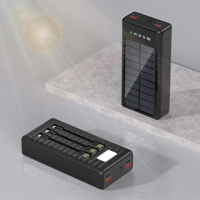 100.000mAh Solar Powerbank met 4 Poorten en 3 Types, Telecommunicatie, Powerbanks, Nieuw, Verzenden