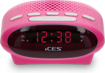Wekkerradio - Digitale wekker - Alarmklok - Roze - Ices, Huis en Inrichting, Verzenden, Nieuw