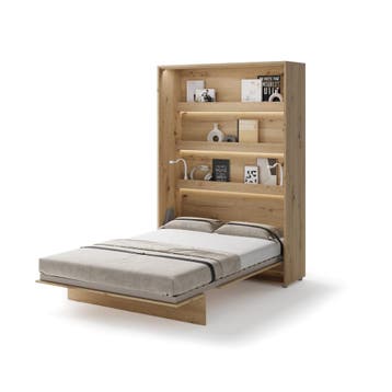 Lenart Bed Concept Verticaal Opklapbed 120x200 - Eikenkleur, Nieuw