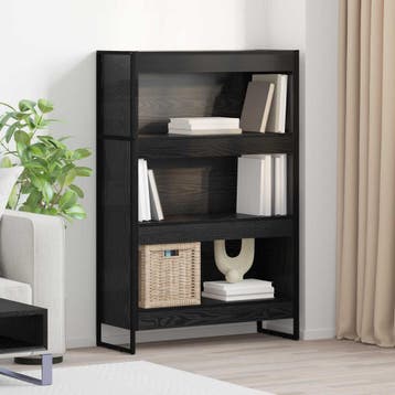 vidaXL Boekenkast 80 x 30 x 121 cm Bewerkt hout Zwart Eiken, Verzenden