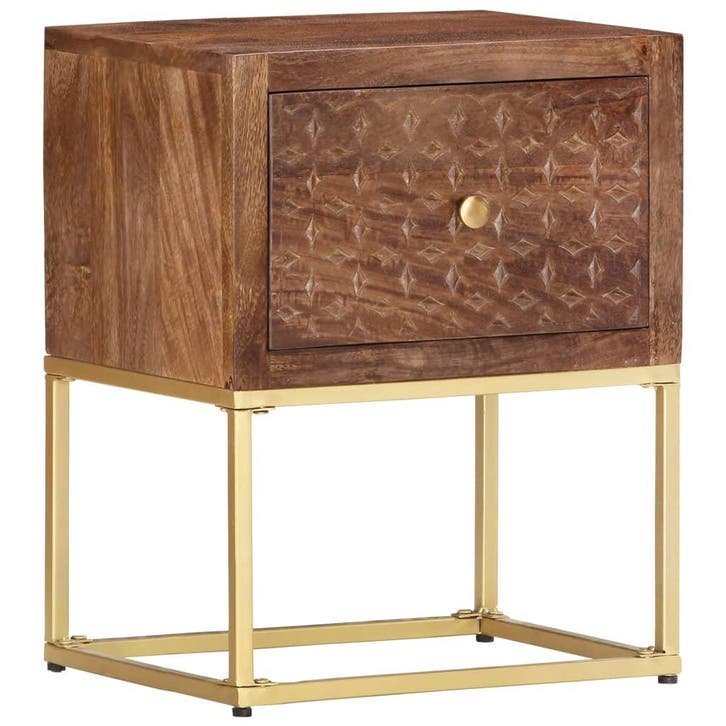 vidaXL Nachtkastje 40x30x50 cm massief mangohout, Huis en Inrichting, Slaapkamer | Nachtkastjes, Nieuw, Verzenden