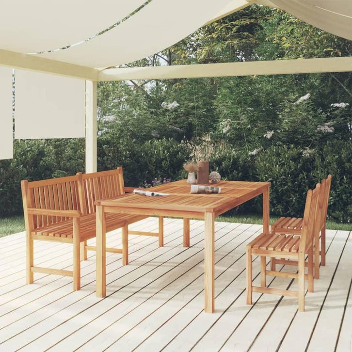 vidaXL 4-delige Tuinset massief teakhout, Tuin en Terras, Tuinsets en Loungesets, Tuinset, Nieuw, Verzenden