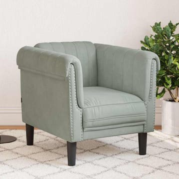 vidaXL Fauteuil fluweel lichtgrijs, Verzenden