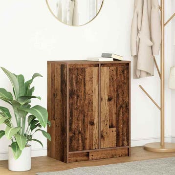 vidaXL Dressoir 57x34x76 cm bewerkt hout oud houtkleurig, Verzenden, Nieuw