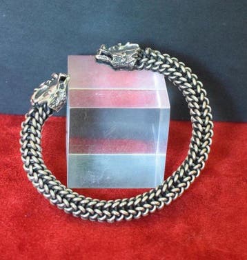 Manchette armband 2 DRAGONS MIAO - HMONG 50 g in etnisch, Antiquités & Art