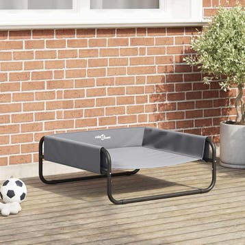 vidaXL Hondenbed Lichtgrijs 70 x 70 x 28,5 cm Staal, Dieren en Toebehoren, Verzenden, Nieuw