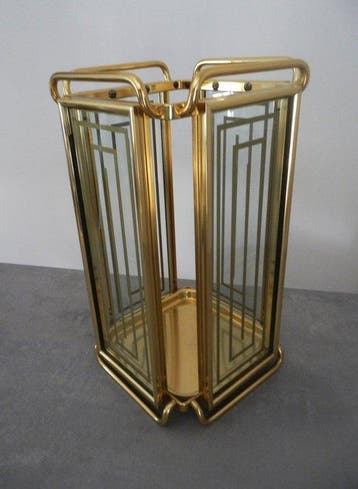 Paraplustandaard/rek - Messing, Glas - Italië (Zonder, Nieuw