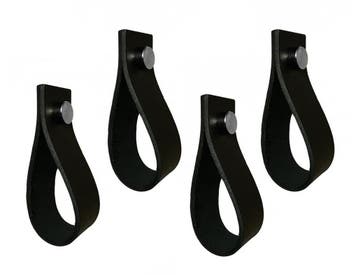 Set van 4 leren handgrepen, lussen, voor meubels, zwart, Doe-het-zelf en Bouw, Verzenden, Nieuw