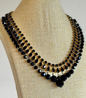 Verguld, 22K - Statement ketting - Mode sieraden Onyx, Antiek en Kunst