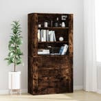 vidaXL Hoge kast bewerkt hout gerookt eikenkleurig, Verzenden, Nieuw