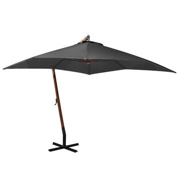 vidaXL Zweefparasol met paal 3x3 m massief vurenhout, Jardin & Terrasse, Parasols, Verzenden