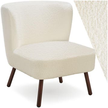 Teddy-fauteuil Robina 2 offwhite W2 - Bouclé gebroken wit, Verzenden, Nieuw