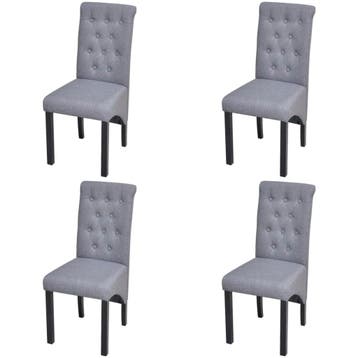 vidaXL Eetkamerstoelen 4 st stof lichtgrijs, Verzenden, Nieuw