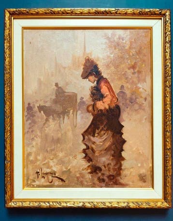 Antonio Pecoraro (1938) - Figura in paesaggio urbano con