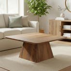 Salontafel Mangohout Salontafel Mick Vierkant 80x80 cm, Huis en Inrichting, Verzenden, Vierkant, Nieuw, Industriële meubels
