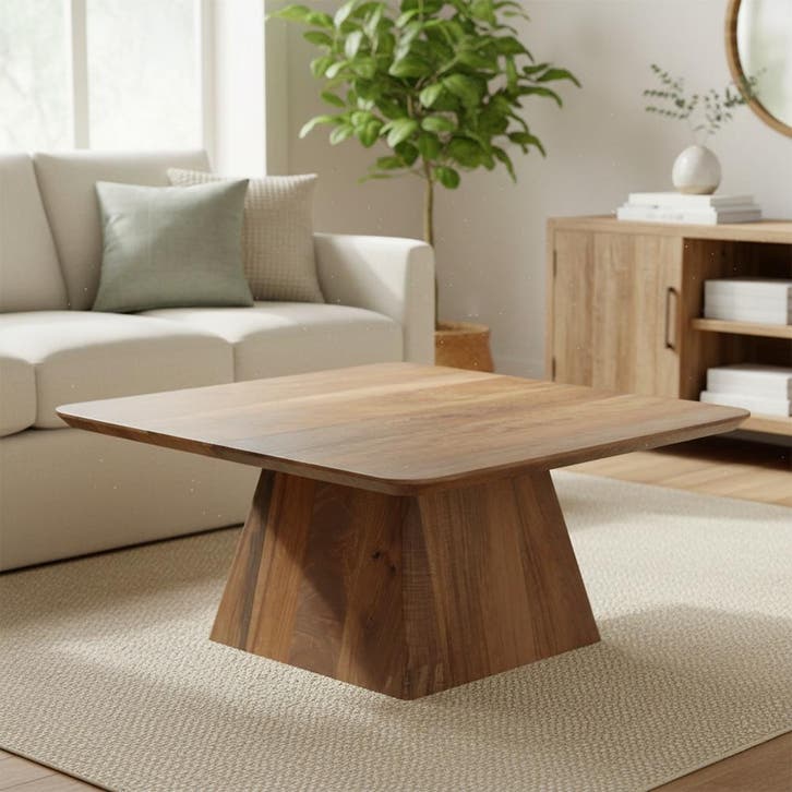 Salontafel Mangohout Salontafel Mick Vierkant 80x80 cm, Maison & Meubles, Tables | Tables de salon, Envoi