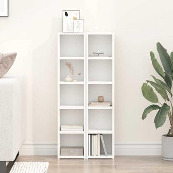 vidaXL Cd-kasten 2 st 21x16x93,5 bewerkt hout wit, Maison & Meubles, Accessoires pour la Maison | Étagères pour CD & DVD, Verzenden