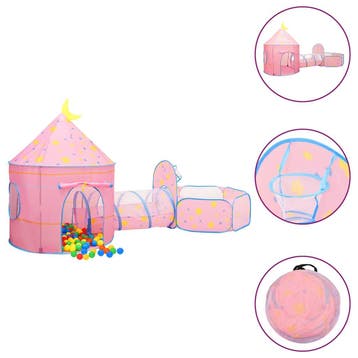 vidaXL Kinderspeeltent met 250 ballen 301x120x128 cm roze, Verzenden