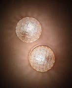 Plafonnier - Paire de plafonniers Mid-Century Modern – verre
