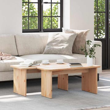 vidaXL Salontafel 2 st Naturel 100 x 69 x 35,5 cm Massief, Verzenden