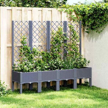 vidaXL Plantenbak met latwerk 160x40x142 cm polypropeen, Verzenden, Nieuw