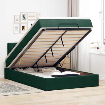 vidaXL Bed poef met matras 120x190 cm fluweel donkergroen, Verzenden