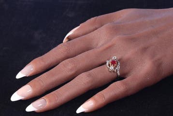Ring - 18 karaat Geel goud - 0.71ct. tw. Robijn - Diamant -, Nieuw