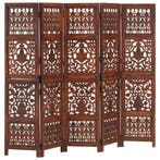 vidaXL Kamerscherm 5 panelen handgesneden 200x165 cm, Verzenden