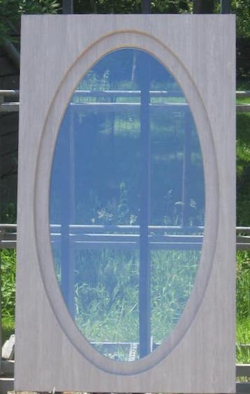 pvc ossenoog , osseoog , raam , chassis 88 x 154 wit / teak, Ophalen of Verzenden, Raamkozijn