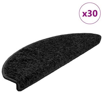 vidaXL Trapmatten 30 st 65x21x4 cm Zwart Halfrond Groot, Doe-het-zelf en Bouw, Verzenden, Nieuw