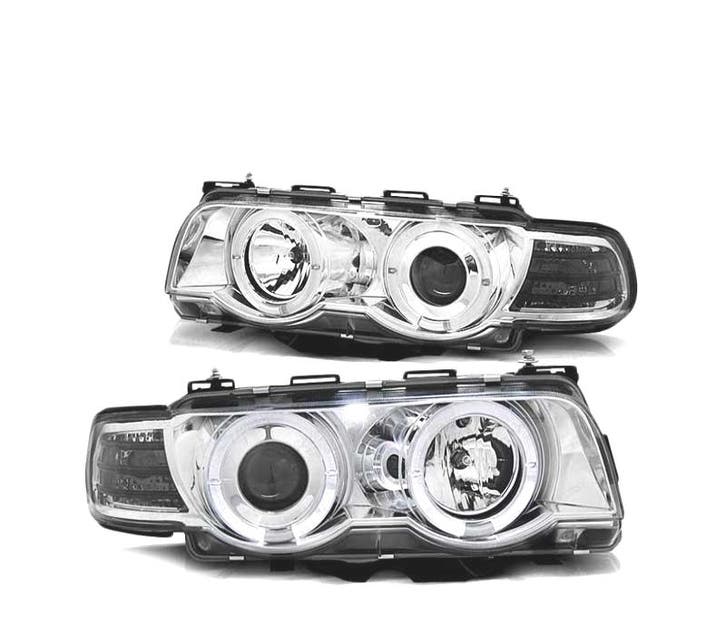 PHARES BMW E38 98-01 ANGEL EYES CHROMÉ, Autos : Pièces & Accessoires, Éclairage, Envoi