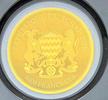 Tsjaad. 5000 Francs 2024, Maple Leaf, 1/200 oz (Zonder
