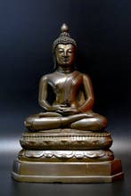Boeddha, 5,90 kg - Brons, Goud - Thailand - 19e eeuw