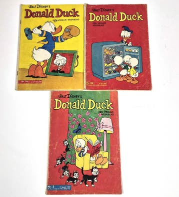 Vintage Donald Duck weekbladen 1969, nr. 2, 16 en 23 (3, Verzamelen, Verzenden