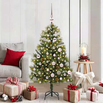 vidaXL Kunstmatige Scharnierende Kerstboom met Kegels Groen, Diversen, Kerst, Verzenden, Nieuw