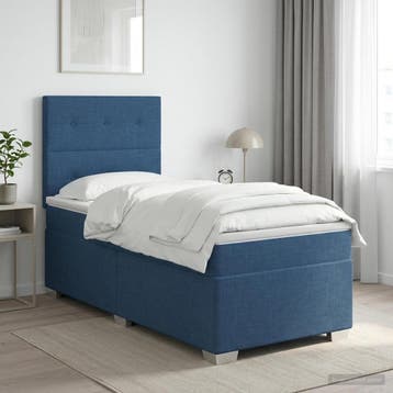 vidaXL Boxspringbed met matras met hoofdeinde Blauw 90 x 190, Maison & Meubles, Verzenden