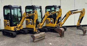 Caterpillar Minigraver & Shovel TE HUUR, Ophalen
