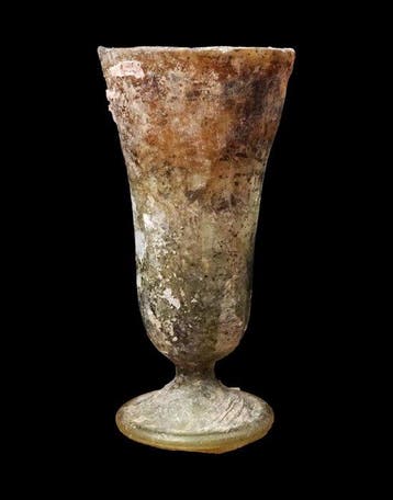 Oud-Romeins Glas - Calice - kelk op voet - 2e / 3e eeuw na