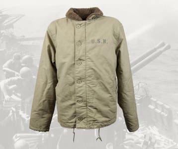 Replica navy deck jacket US ww2, Collections, Objets militaires | Seconde Guerre mondiale, Ophalen of Verzenden, Kleding of Schoenen