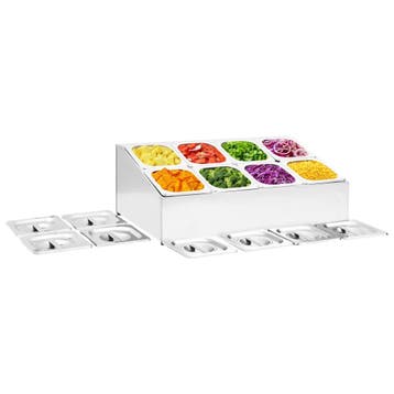 vidaXL Gastronormbakkenhouder met 8 GN 1/6 bakken roestvrij, Verzenden, Nieuw
