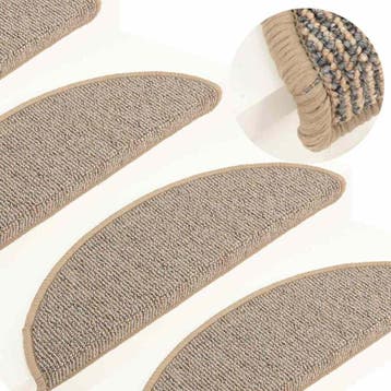 vidaXL Trapmatten 15 st 56x17x3 cm Bruin Halfrond, Verzenden