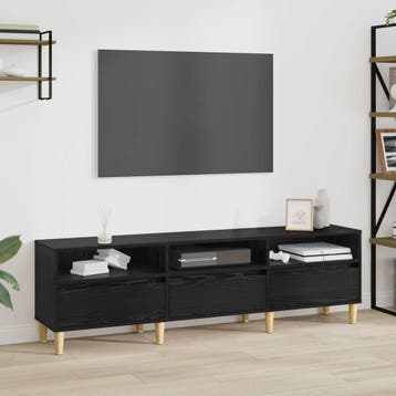 vidaXL TV Kast 150 x 30 x 45 cm Zwart Eiken Bewerkt hout, Verzenden, Nieuw