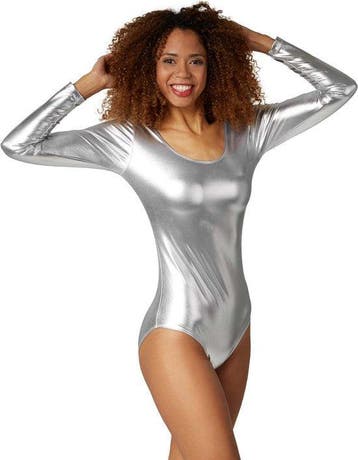2dekans | Dressforfun Metallic body zilver M -, Ophalen of Verzenden, Nieuw