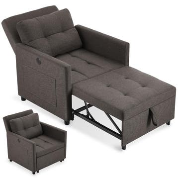 Slaapstoel Toyama, 3-in-1, 6-voudig verstelbare rugleuning, Verzenden, Nieuw