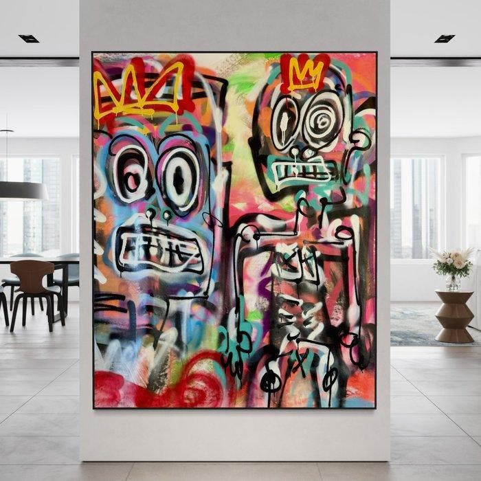 Timo Wedell - Soldiers - XXL - Basquiat Style, Antiek en Kunst, Kunst | Schilderijen | Modern
